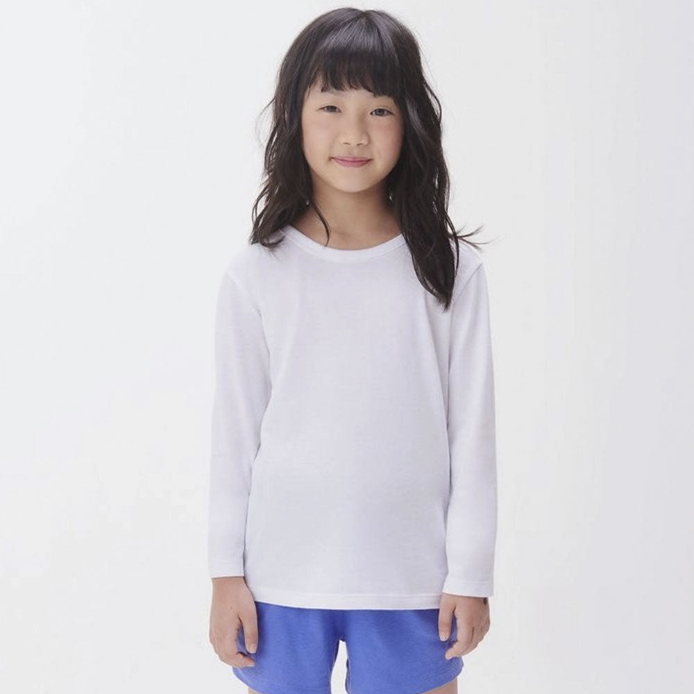 Camiseta Manga Longa Básica Branca Hering Infantil - Unissex
