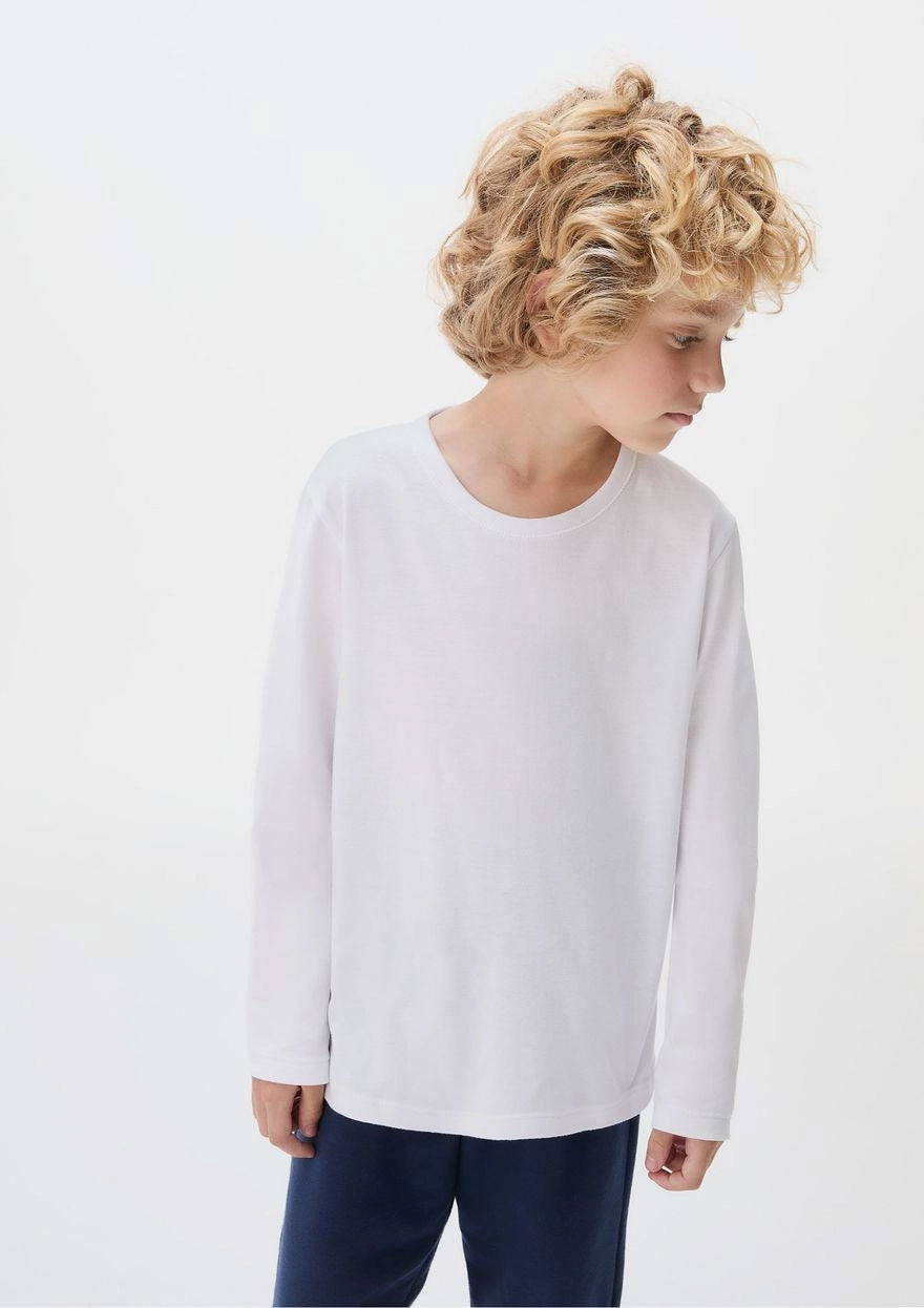 Camiseta Manga Longa Básica Branca Hering - Unissex