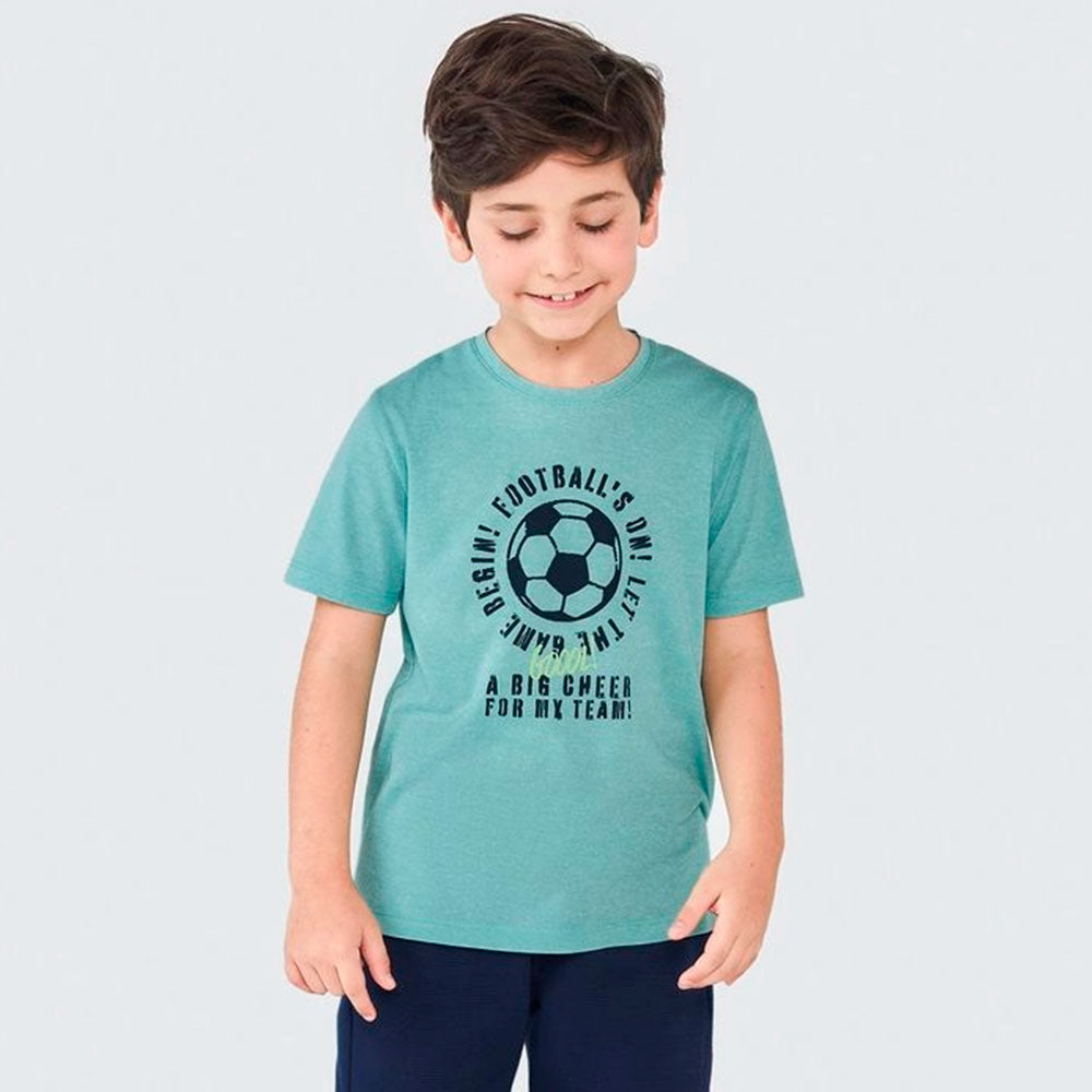 Camiseta Manga Curta Football Verde Hering Infantil - Masculina