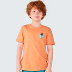 Camiseta Manga Curta Laranja com Estampa Coqueiro Hering - Masculino