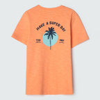 Camiseta Manga Curta Laranja com Estampa Coqueiro Hering - Masculino