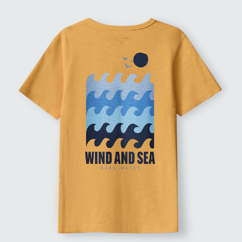 Camiseta Manga Curta Wind and Sea Amarelo Hering - Masculino