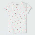 Blusa Manga Curta em Ribana com Frufru Morango Hering Infantil - Feminino