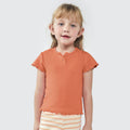 Blusa Manga Curta com Botões Laranja Hering Infantil - Feminina