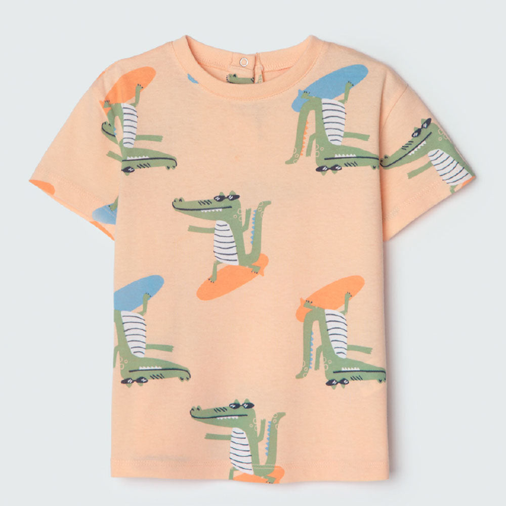 Camiseta Manga Curta Estampada Crocodilo Hering Infantil - Masculino
