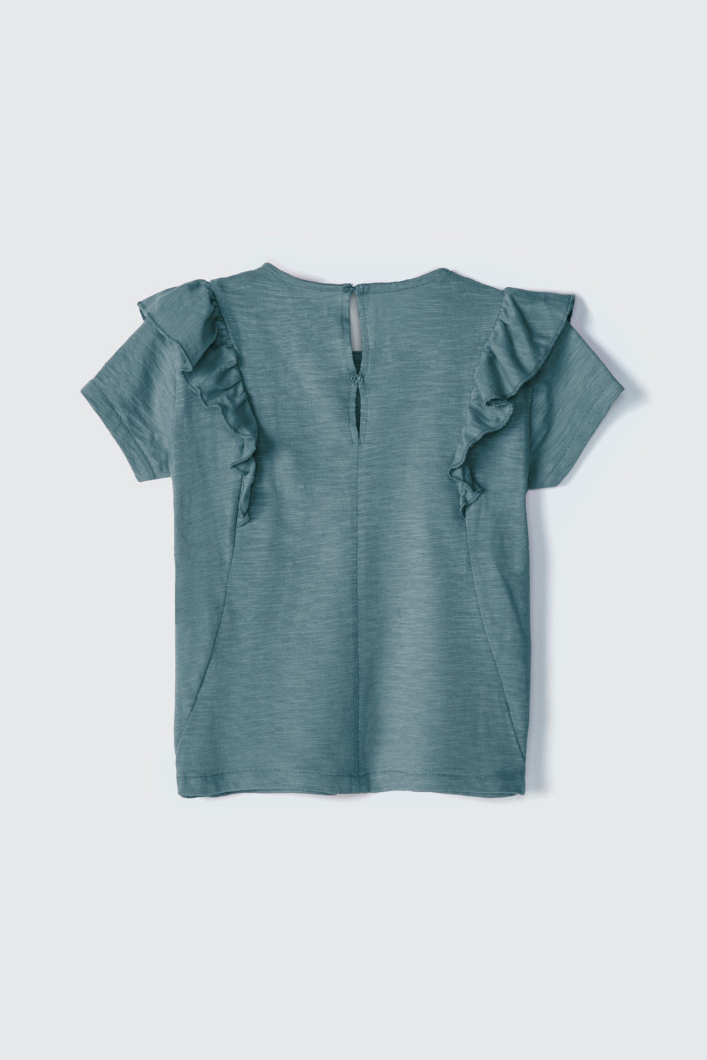 Blusa Manga Curta Babados Verde Hering Infantil - Feminino