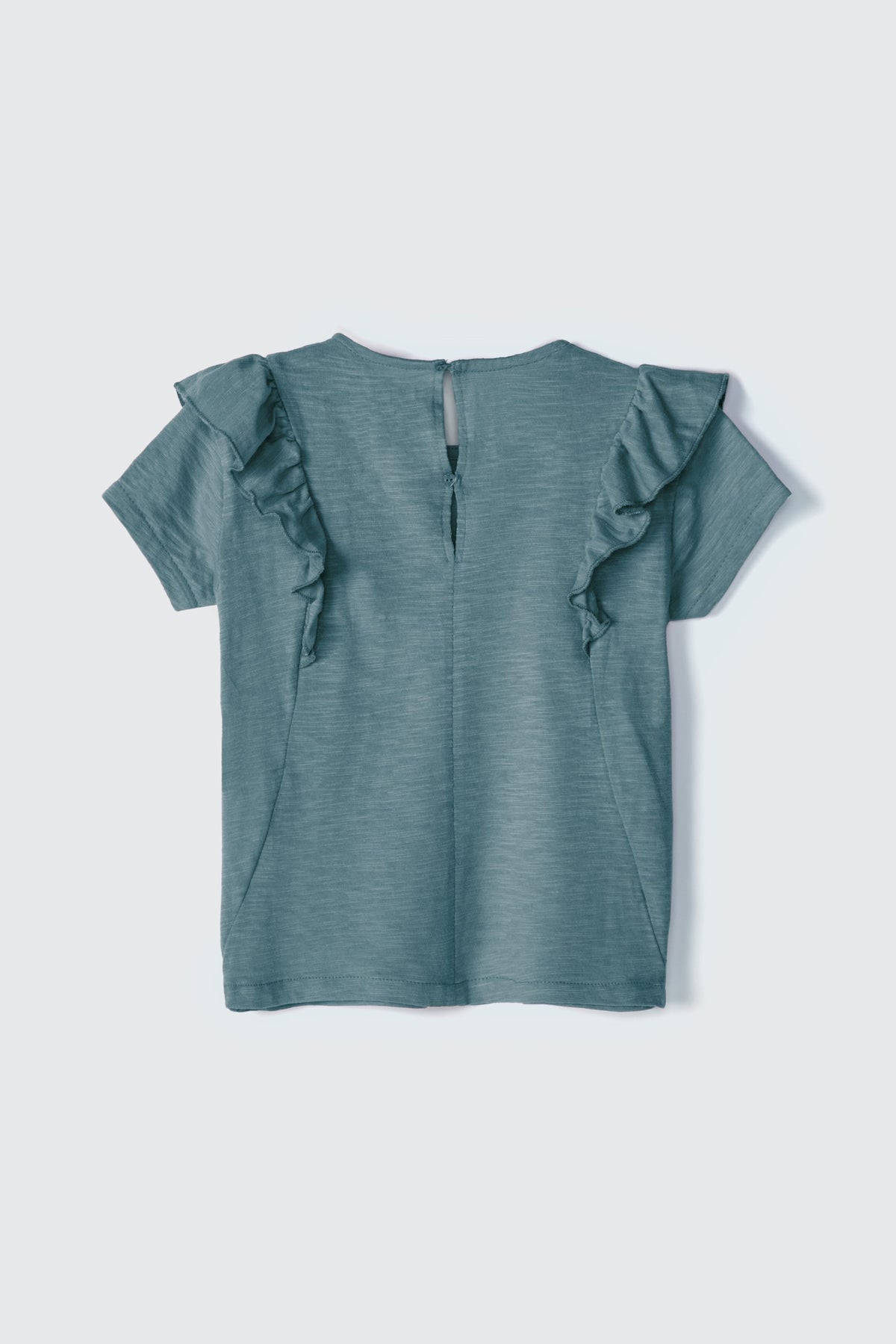 Blusa Manga Curta Babados Verde Hering Infantil - Feminino