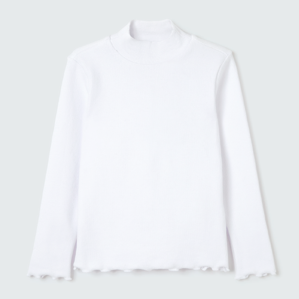 Camiseta Manga Longa Ribana Branca Hering - Feminina