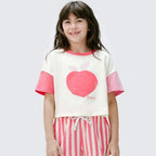 Blusinha Manga Curta Estampada Peach Hering Infantil - Feminina