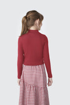 Blusa Manga Longa Gola Alta Cropped Vermelha Hering Infantil - Feminina