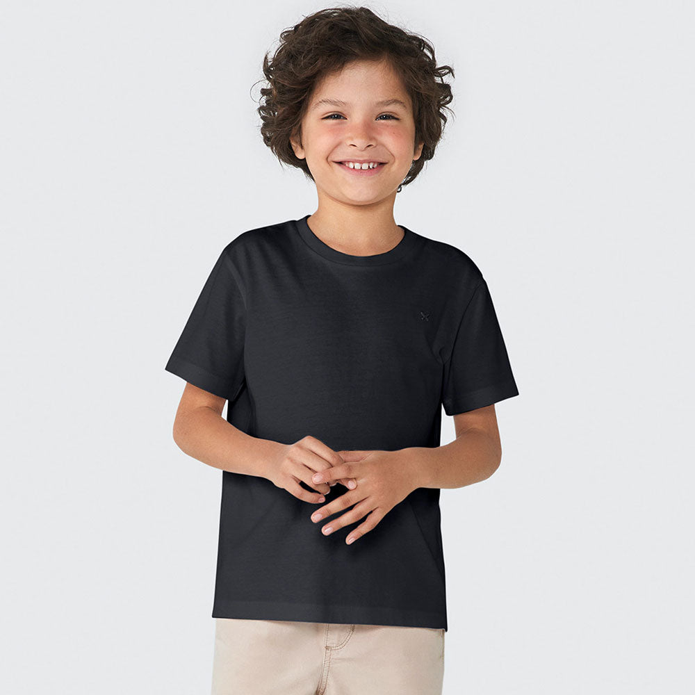 Camiseta Manga Curta Básica Preta Hering Infantil - Masculina