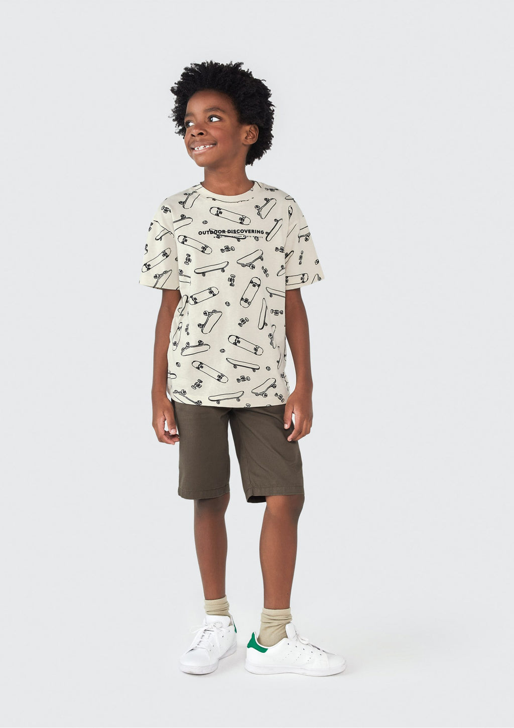 Camiseta Manga Curta Off White Skates Hering Infantil - Masculina