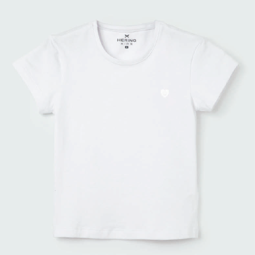 Blusinha Manga Curta Branca Hering Infantil - Feminina