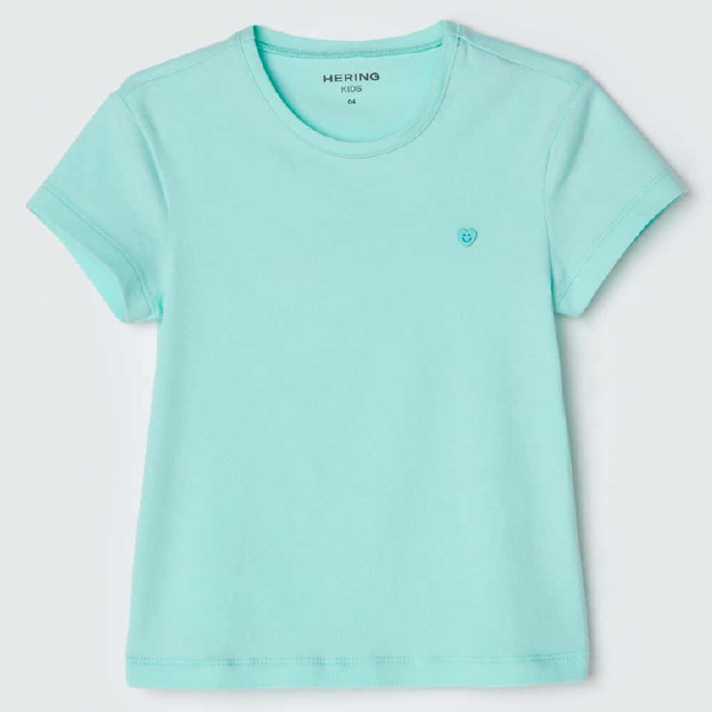 Blusinha Manga Curta Verde Claro Hering Infantil - Feminina