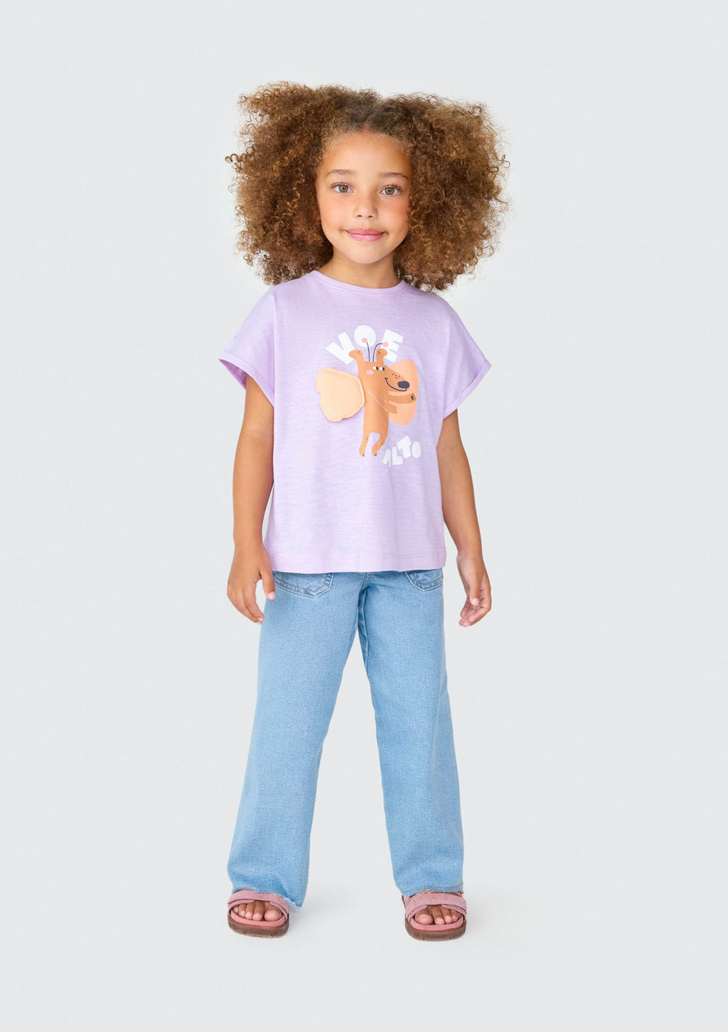 Camiseta Manga Curta Lilás Voe Alto Hering Infantil - Feminina