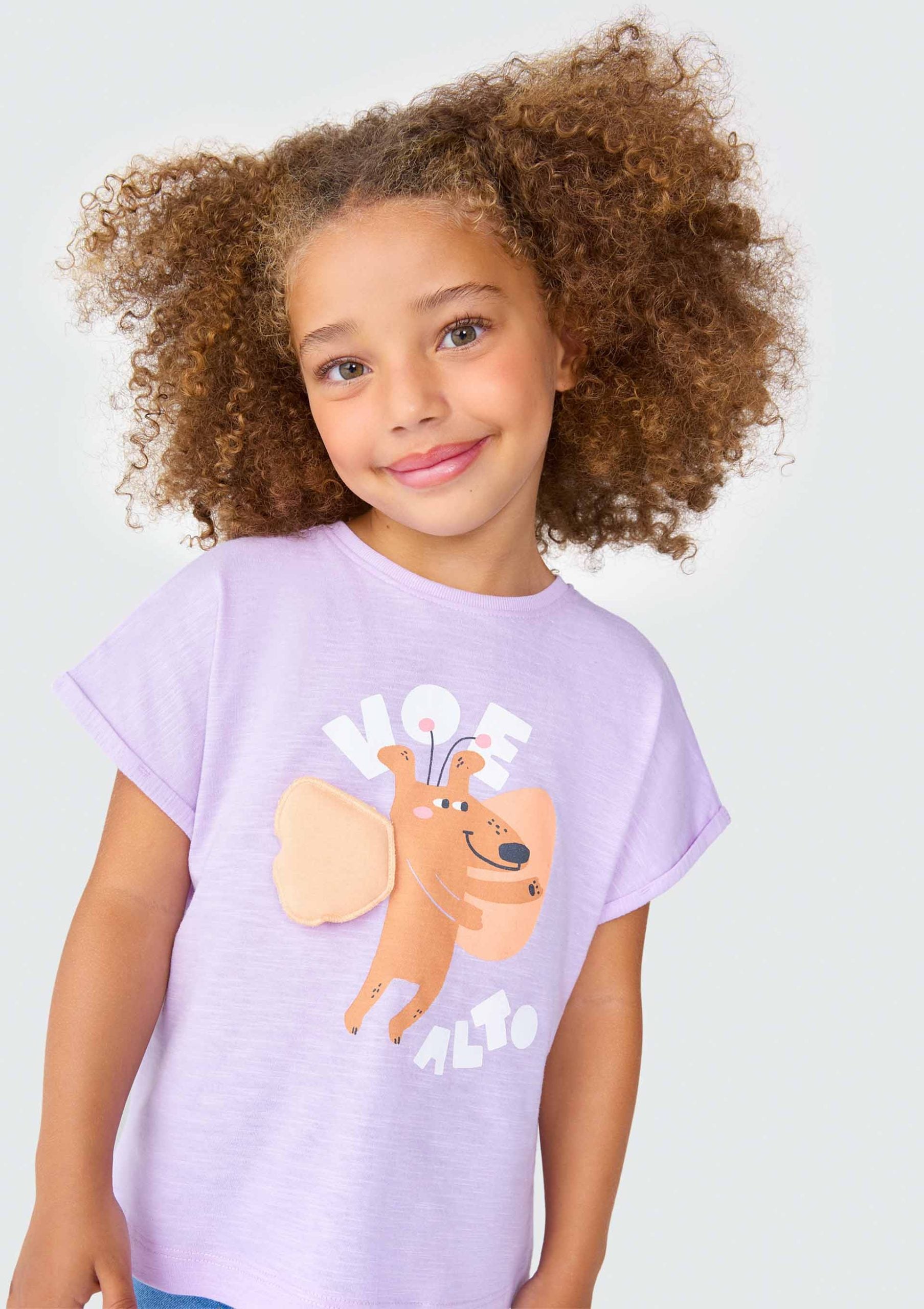 Camiseta Manga Curta Lilás Voe Alto Hering Infantil - Feminina