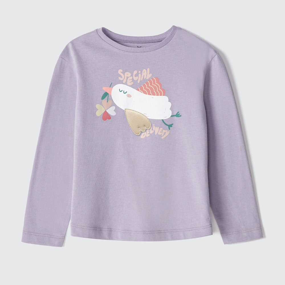 Blusinha Manga Longa Special Delivery Lilás Hering Infantil - Feminina