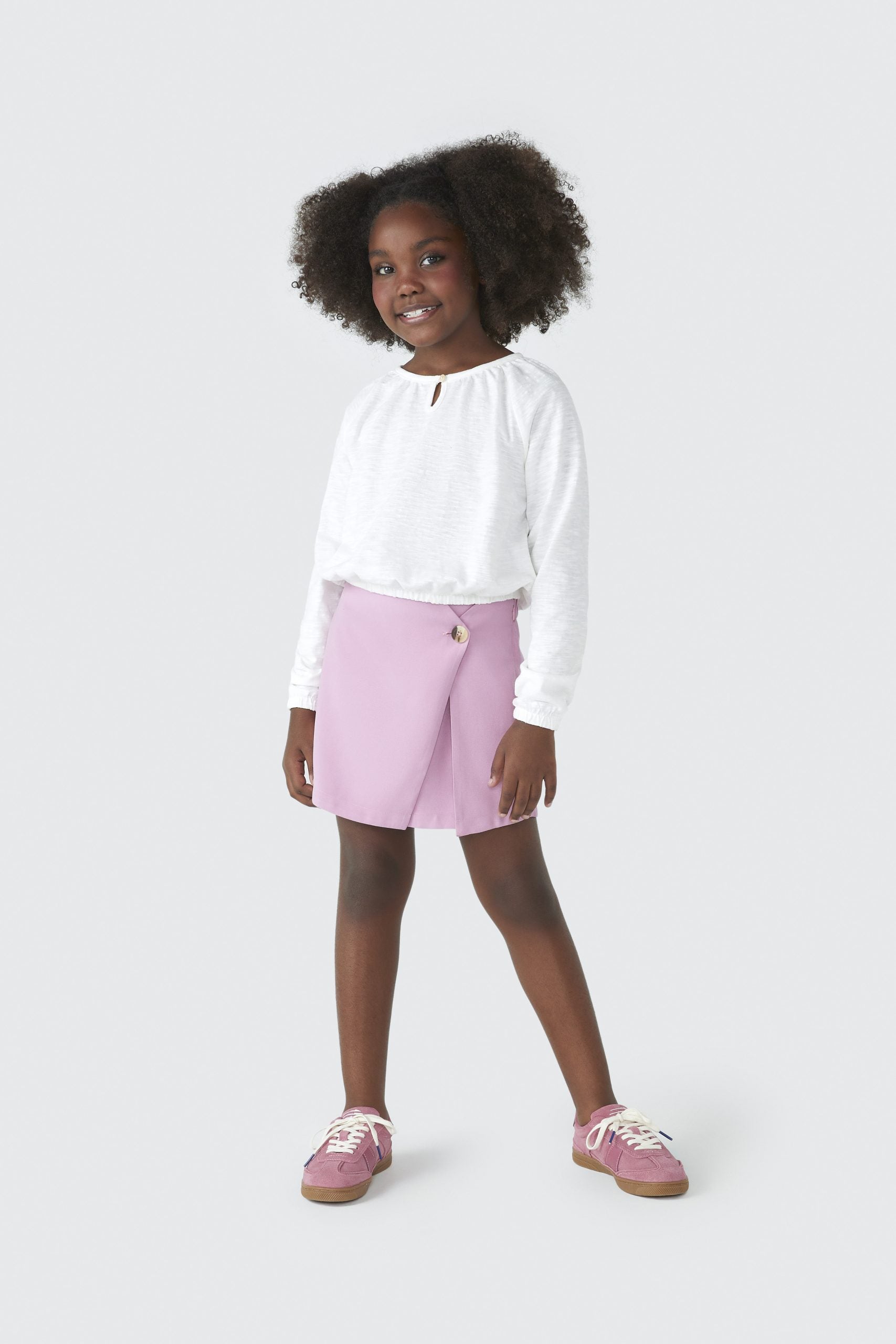 Blusa Manga Longa Flamê Branca Elástico Hering Infantil - Feminina