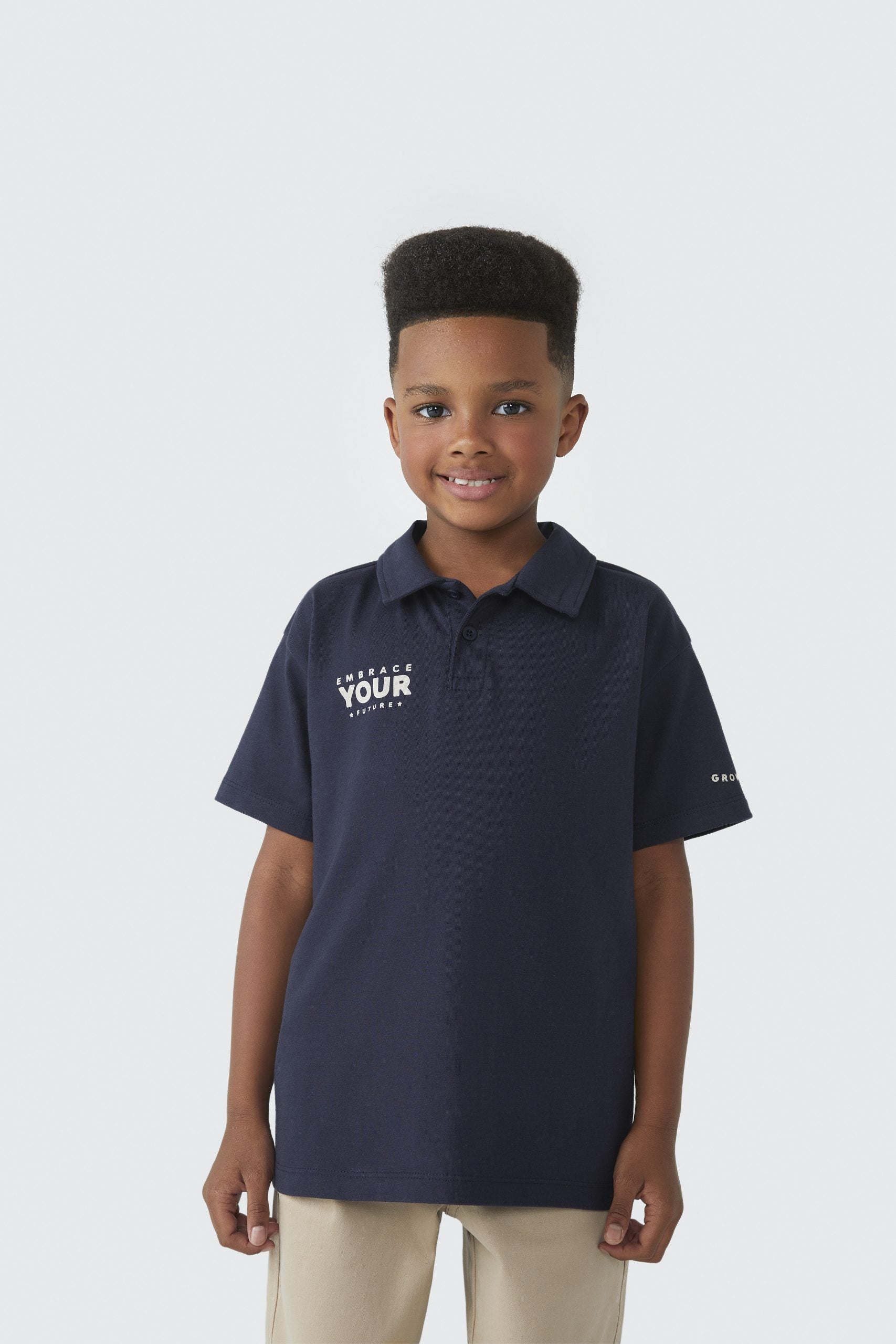 Camiseta Polo Marinho Estampa Hering Infantil - Masculina