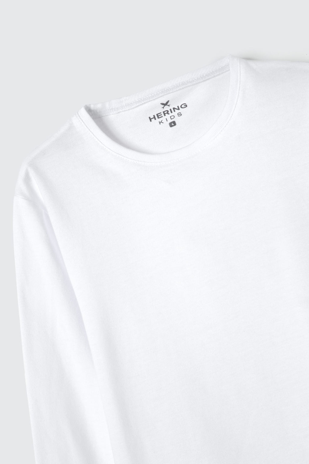 Camiseta Manga Longa Branca Básica Hering Infantil - Masculina
