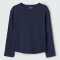 Blusinha Manga Longa Básica Marinho Hering Infantil - Feminina
