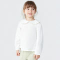 Blusinha Manga Longa com Gola Boneca Off White Hering Infantil - Feminina
