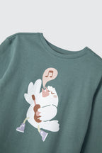 Blusinha Manga Longa Passarinho Verde Hering Infantil - Feminina
