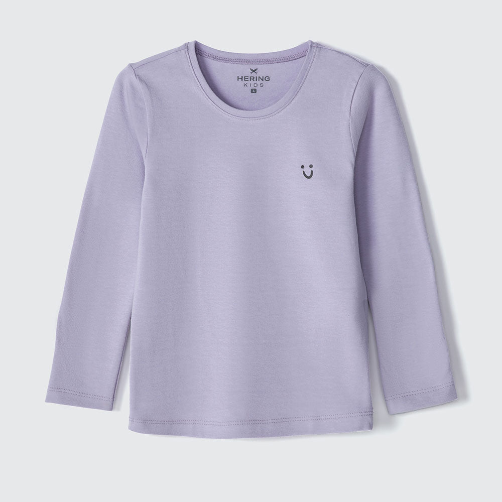Blusinha Manga Longa Lilás Hering Infantil - Feminina
