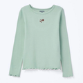 Blusinha Manga Longa Canelada Verde Hering Infantil - Feminina