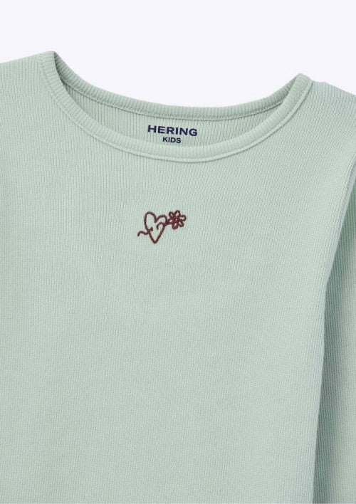 Blusinha Manga Longa Canelada Verde Hering - Feminina