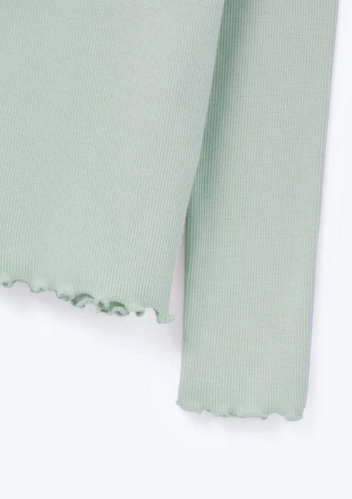 Blusinha Manga Longa Canelada Verde Hering - Feminina