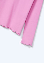Blusinha Manga Longa Bordada Coração Rosa Hering - Feminina