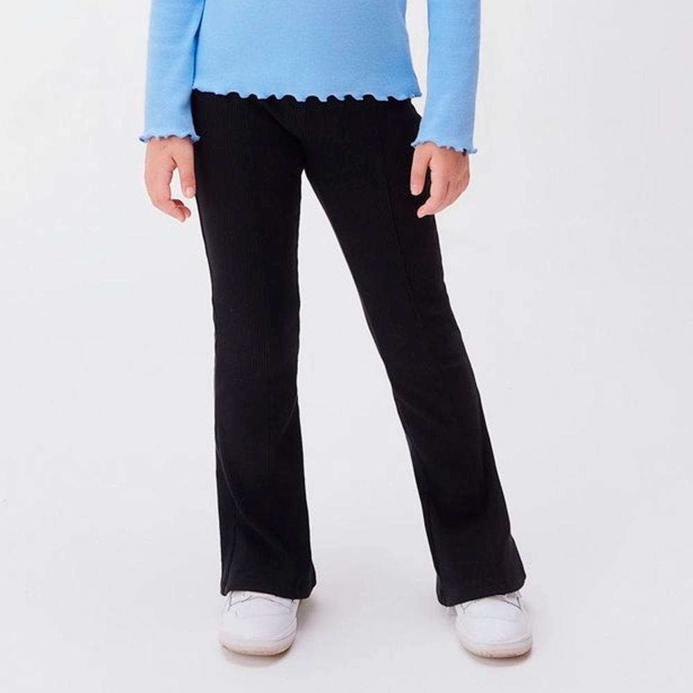 Calça Flare Básica Preta Hering Infantil - Feminina