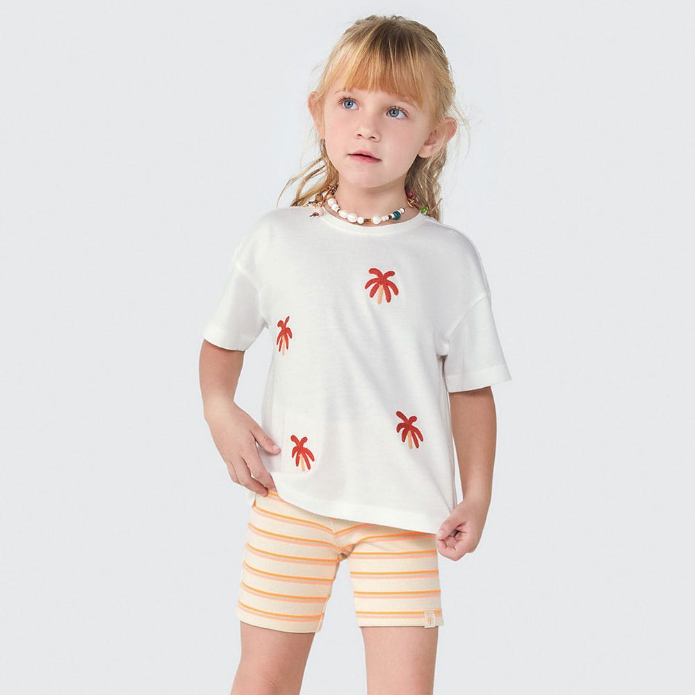 Bermuda Ciclista Estampada Listra Hering Infantil - Feminino