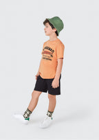 Bermuda Moletom Sarjado Preta Hering Infantil - Masculina