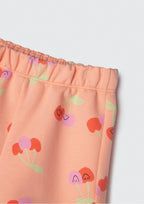 Shorts Moletom Laranja Estampado Hering Infantil - Feminino