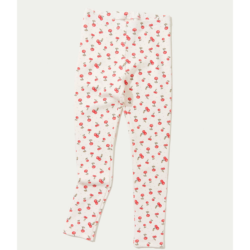 Calça Legging Hering Kids Estampada Em Ribana Feminina - Off-White
