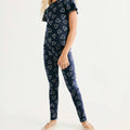 Calça Legging Hering Kids Estampada Em Ribana Feminina -  Azul
