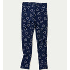 Calça Legging Hering Kids Estampada Em Ribana Feminina -  Azul