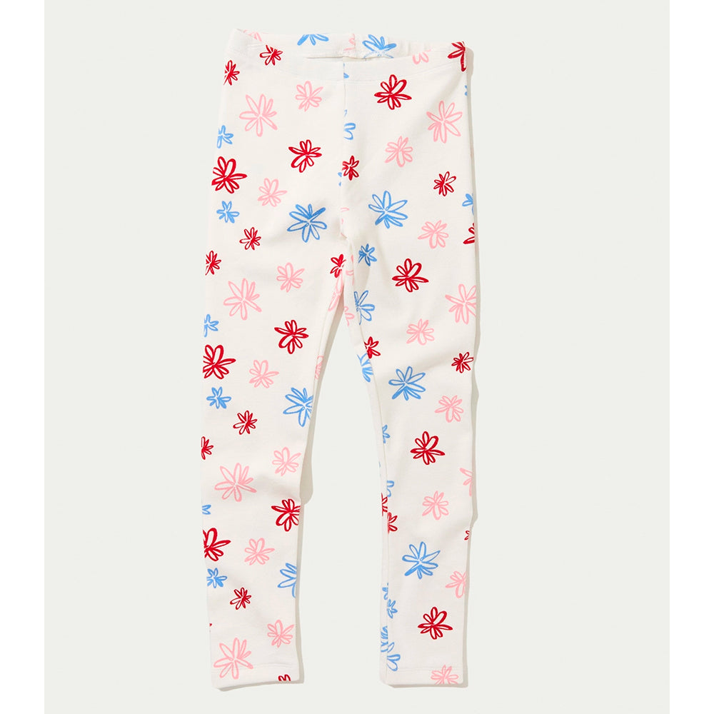 Calça Legging Hering Kids Estampada Em Ribana - Off-White