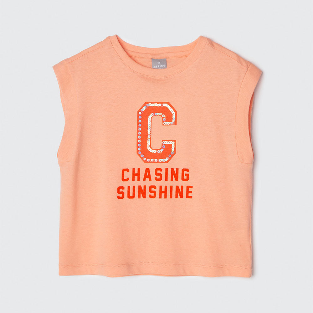 Camiseta Regata Chasing Sunshine Laranja Hering Infantil - Feminina