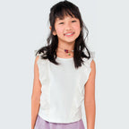 Blusa Cropped com Babados Branca Hering - Feminino