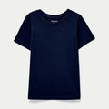 Camiseta Manga Curta Hering Kids Em Malha Feminina - Azul Marinho