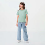 Camiseta Manga Curta Hering Infantil Feminina - Verde