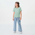 Camiseta Manga Curta Hering Infantil Feminina - Verde