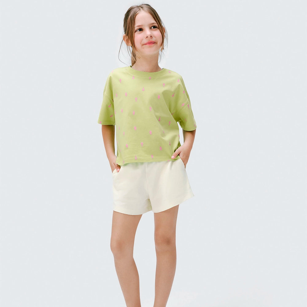 Blusa Oversized + Scrunchie Hering Infantil Feminina - Verde