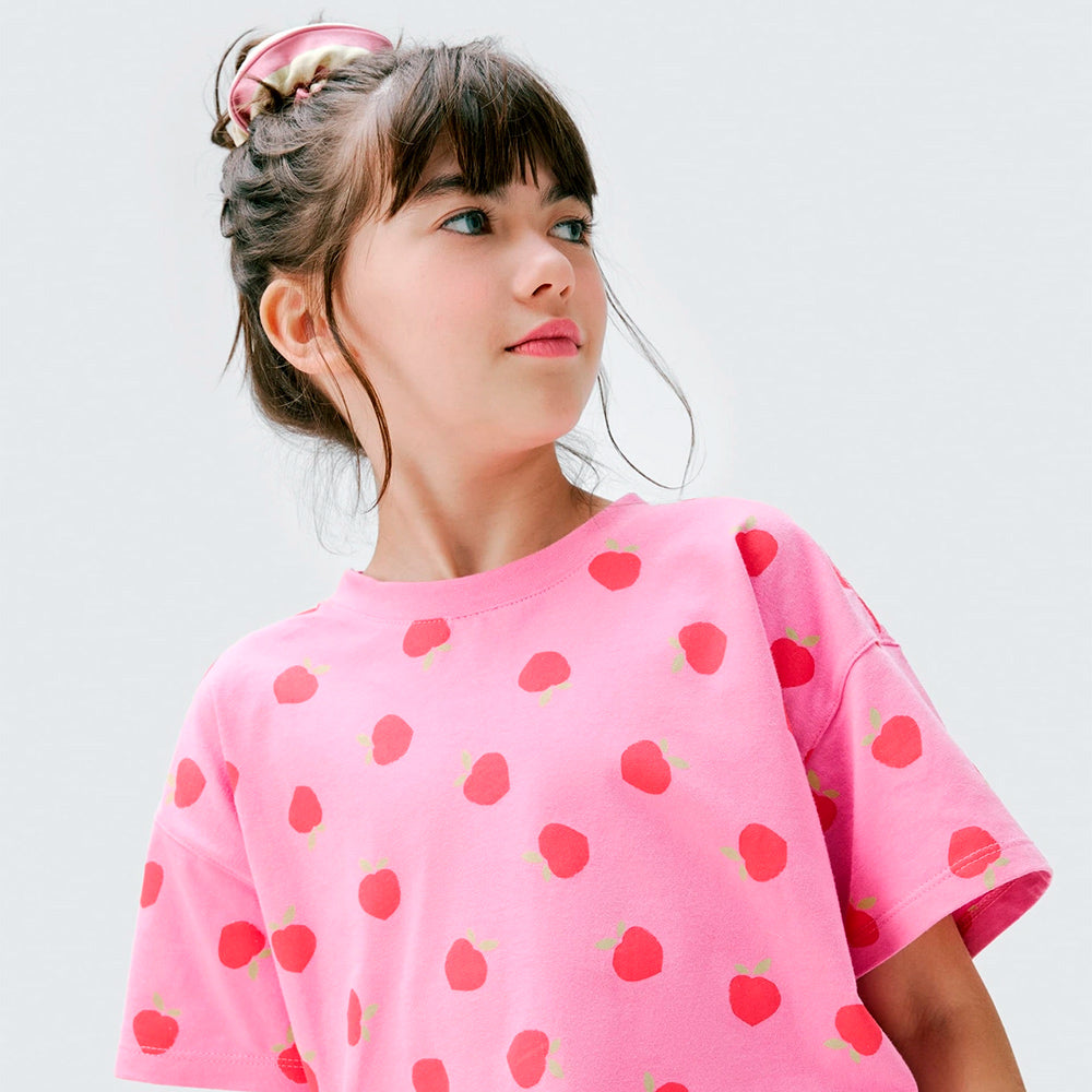 Blusa Oversized + Scrunchie Hering Infantil Feminina - Rosa
