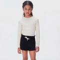 Blusinha Manga Longa Canelada Off White Hering Infantil - Feminina