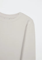 Blusinha Manga Longa Canelada Off White Hering - Feminina