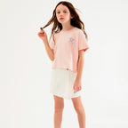 Camiseta Manga Curta Hering Oversized Com Estampa Feminina - Rosa